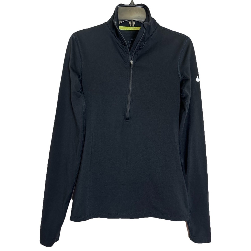 NIKE PRO BLACK 1/2 Zip‎ PULLOVER Warming Stretch Long Sleeve Woman SIZE XS